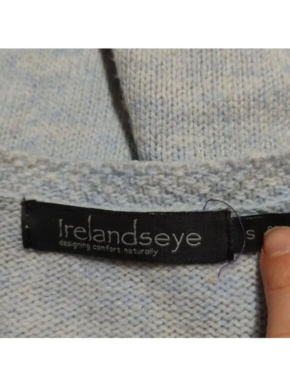 Ireland Eyes Light Blue Cable Knit Wool Cashmere Cardigan S